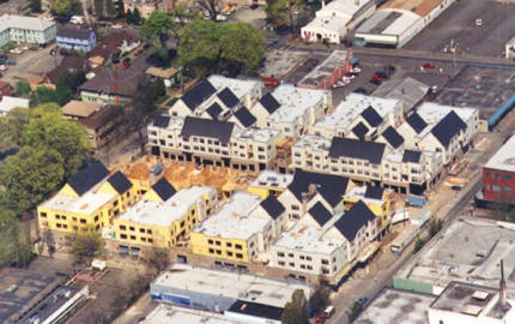 Condo living in the upper floors retail space on the lower